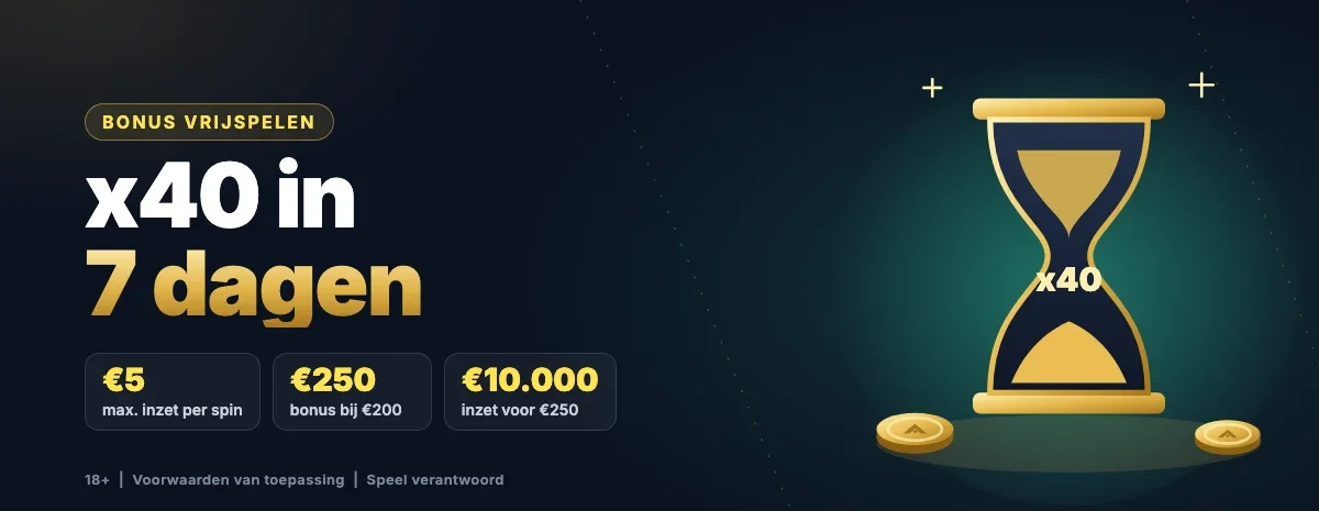 Aureon bonus vrijspelen: x40 in 7 dagen, maximaal €5 per spin